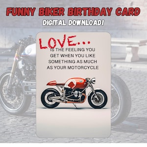 Tarjeta de cumpleaños amante de las motocicletas Tarjeta de cumpleaños de la motocicleta Tarjeta de cumpleaños entusiasta del motociclista BMW Café Racer Regalo para motociclistas entusiastas de las motocicletas