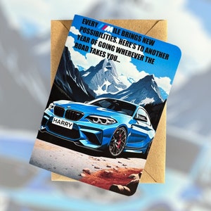 Gepersonaliseerde BMW M2 competitie verjaardagskaart BMW M2 verjaardagskaart M2 verjaardagskaart Gepersonaliseerde verjaardagscadeau verjaardagskaart voor autoliefhebber M2 Comp