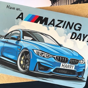 Personalized Registration Plate Sports Car Birthday Card Customized Birthday Card Gift for Friend Gift for Car Mad Friend Car Lover
