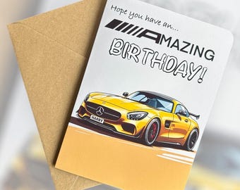 Auto Geburtstagskarte Auto-Liebhaber Geburtstagskarte Mercedes-Benz Geburtstagskarte Sportwagen-Geburtstagskarte
