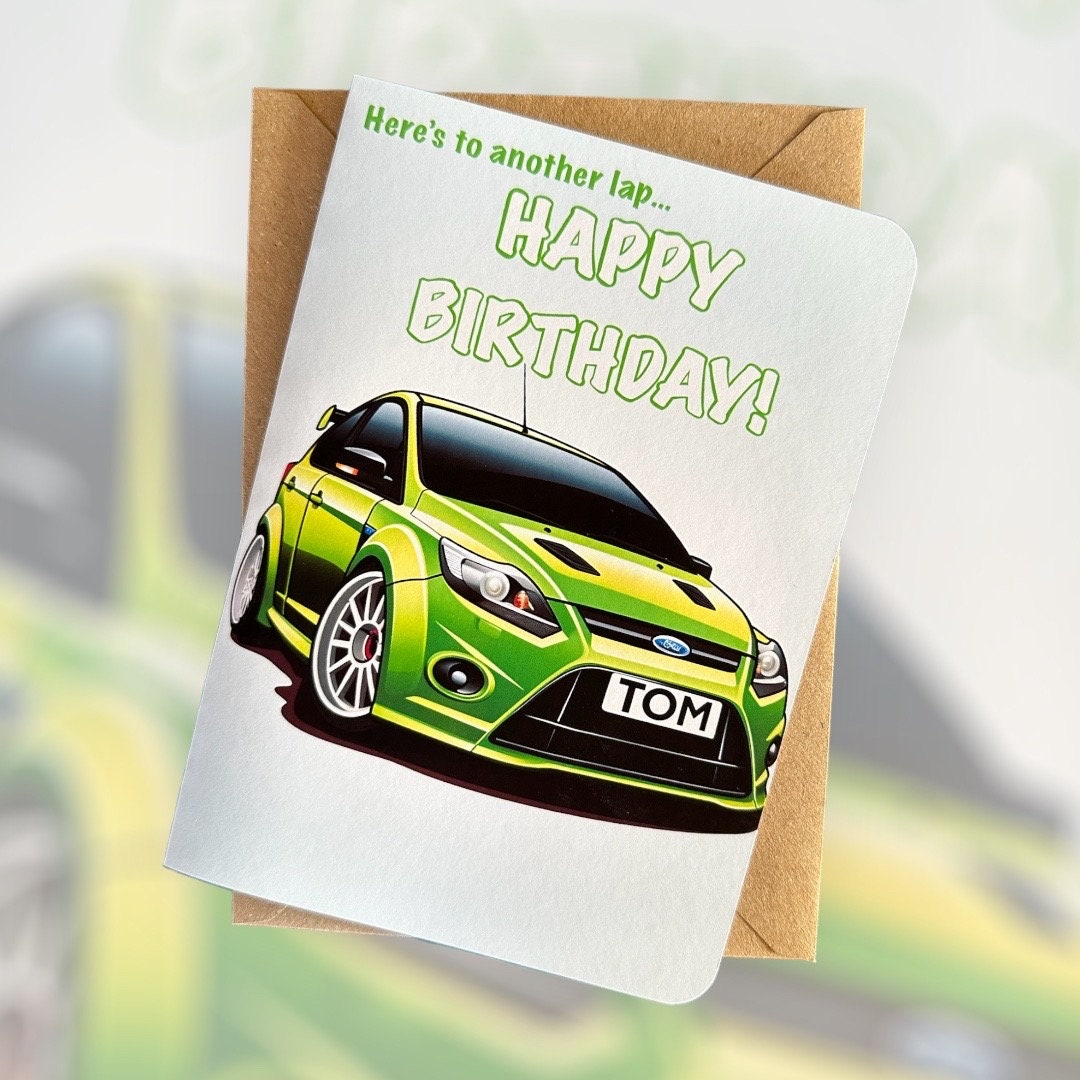 Ford Focus RS Birthday Card Birthday Card Petrol Head Birthday Card Car ...