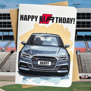Personalisiertes Nummernschild Auto Geburtstagskarte Auto-Liebhaber-Geburtstagskarte Individuelles Sport-Geschenk für Auto-verrückter Freund-Geschenk für Kollegen