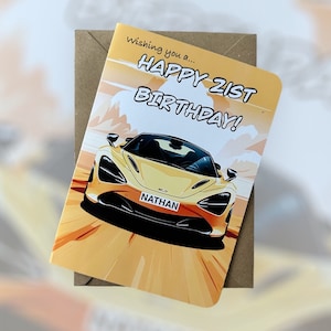 McLaren Personalised Registration & Age Birthday Card McLaren Birthday Card McLaren 720S Birthday Card Gift For Car Lover Car Mad