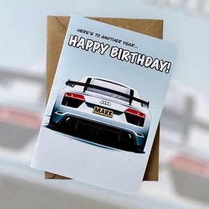 Personalisierte Audi R8 Geburtstagskarte Auto Geburtstagskarte R8 Geburtstagskarte Supercar Geburtstagskarte Auto-Liebhaber Geburtstagskarte Geschenk für Auto-Liebhaber