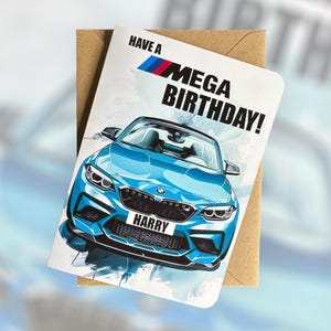 Personalisierte Registrierung Sportwagen Geburtstagskarte BMW M2 Geburtstagskarte Auto-Liebhaber Geburtstagskarte Sportwagen Geburtstagskarte Geschenk für Auto-Liebhaber