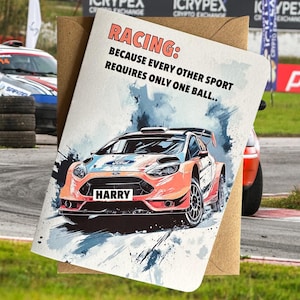 Personalisierte Runway Car Geburtstagskarte Auto-Liebhaber Geburtstagskarte Geschenk für Autoliebhaber Rennwagen Geburtstagskarte personalisiertes Geschenk für ihn