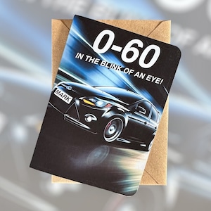 Personalised Registration 0-60 Ford Focus ST Birthday Card Ford Focus ST Birthday Card Ford Birthday Card Ford Focus ST Ford Birthday Card