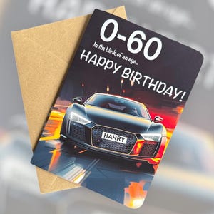 Personalised Supercar Registration Birthday Card R8 Birthday Card Car Enthusiast Birthday Card Custom Birthday Card Gift For Car Lover