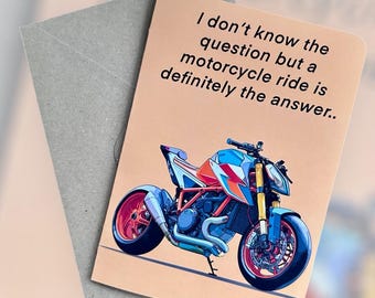 Tarjeta de cumpleaños de motociclista Tarjeta de cumpleaños de motocicleta Tarjeta de cumpleaños de motociclista divertida Tarjeta de cumpleaños para amantes de las motocicletas Tarjeta de cumpleaños de moto deportiva