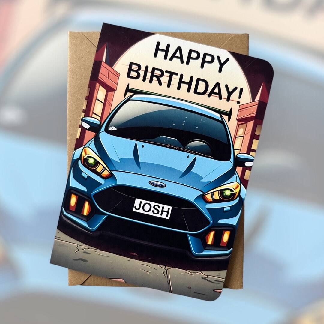 Personalised Registration Ford Focus ST Birthday Card Car Lover