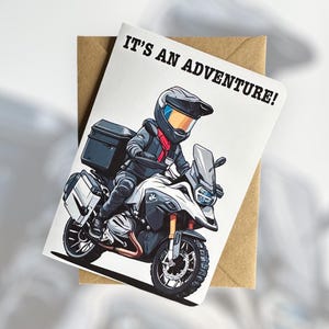 Carte d'anniversaire de motard Carte d'anniversaire de moto Carte d'anniversaire d'aventurier Carte d'anniversaire de passionné de moto Cadeau pour motard Moto BMW GS1250