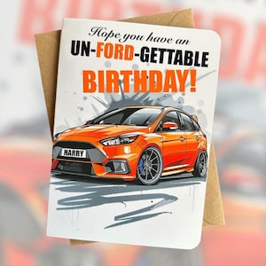Gepersonaliseerde kentekenplaat verjaardagskaart auto Autoliefhebber verjaardagskaart Aangepaste sportwagen verjaardagskaart Cadeau voor auto Mad Friend