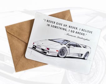 Tarjeta de cumpleaños personalizada con diseño de superdeportivo, tarjeta de cumpleaños con diseño de coche deportivo, tarjeta de cumpleaños para amantes de los coches, regalo para amantes de los coches, regalo para un amigo, recuerdo.