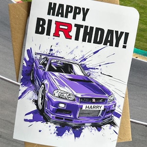 Personalisierte Auto Geburtstagskarte Japanischer Sportwagen Geburtstagskarte Auto-Liebhaber Geburtstagskarte Geschenk für Kollegen Geschenk für Car Mad Friend