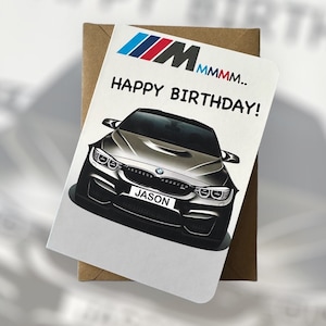 BMW M4 Geburtstagskarte angefertigt Individuelle BMW M4 Geburtstagskarte M4 Geburtstagskarte Auto-Geburtstagskarte Auto-Liebhaber-Karte