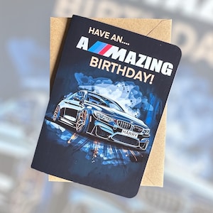 BMW M4 Wettbewerb Geburtstagskarte BMW M4 Geburtstagskarte BMW Geburtstagskarte Auto Geburtstagskarte Personalisierte Karte M4