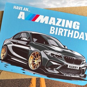 Carte d'anniversaire personnalisée pour voiture de sport Carte d'anniversaire personnalisée Supercar Carte d'anniversaire pour amateur de voiture Cadeau pour ami Cadeau pour petit ami fou de voiture