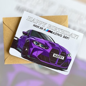 Carte d'anniversaire personnalisée de voiture de sport M3 carte d'anniversaire cadeau pour amateur de voiture cadeau pour ami cadeau pour voiture ami fou Cadeau personnalisé