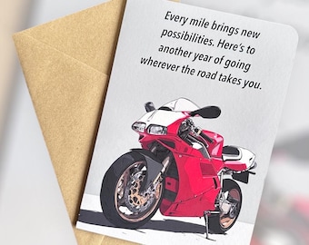 Tarjeta de cumpleaños de motociclista Tarjeta de cumpleaños de motocicleta Tarjeta de cumpleaños de moto deportiva Tarjeta de cumpleaños de motocicleta Tarjeta de cumpleaños Entusiasta de las motos