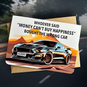 Personalisierte Muskel-Auto Geburtstagskarte Sportwagen Individuelle Geburtstagskarte Geschenk für Auto Mad Friend Geschenk für Coworker Geschenk für Petrol Kopf