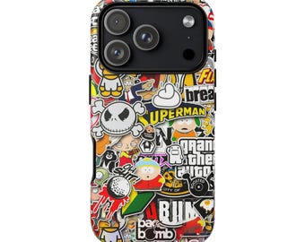 Sticker Bomb Collage Phone Case - for iPhone 14, 15, 16 & 17 All Series