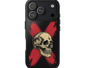 Skull with Red X Phone Case - for iPhone 14, 15, 16 & 17 All Series