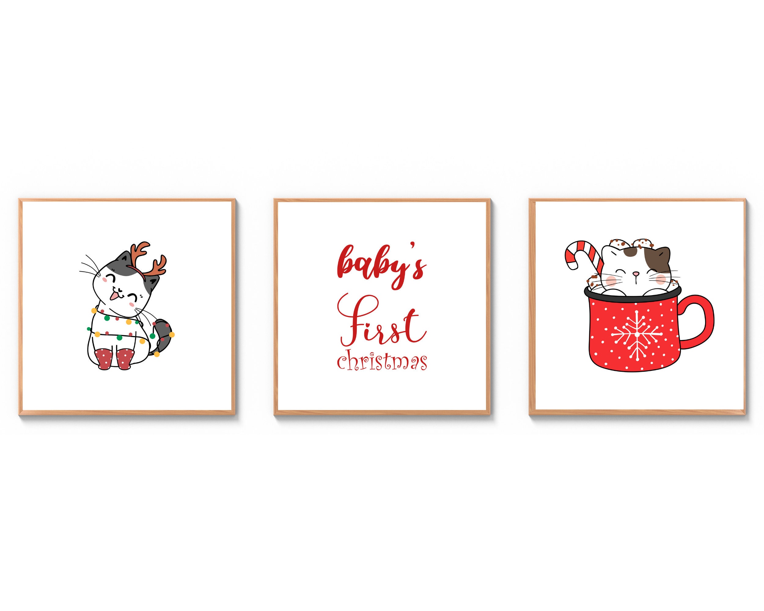 Christmas Print Decor Set of 6, Christmas Nursery Print, Christmas ...