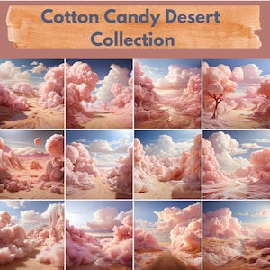 Papel digital do deserto de algodão doce - Fundos de algodão doce - 12 designs - Uso comercial e pessoal -