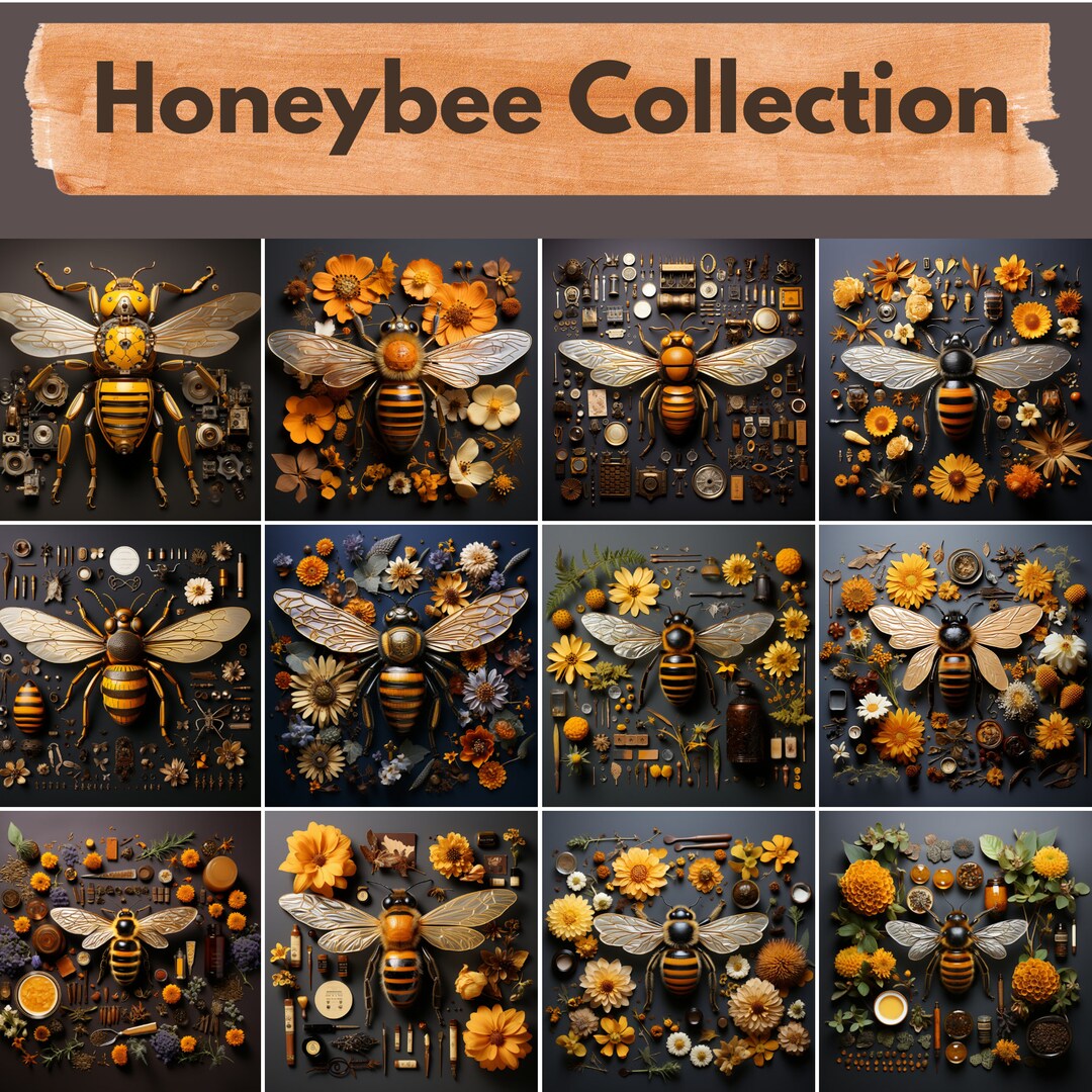 Honeybee Digital Paper -- Insect Backgrounds -- 12 Designs ...