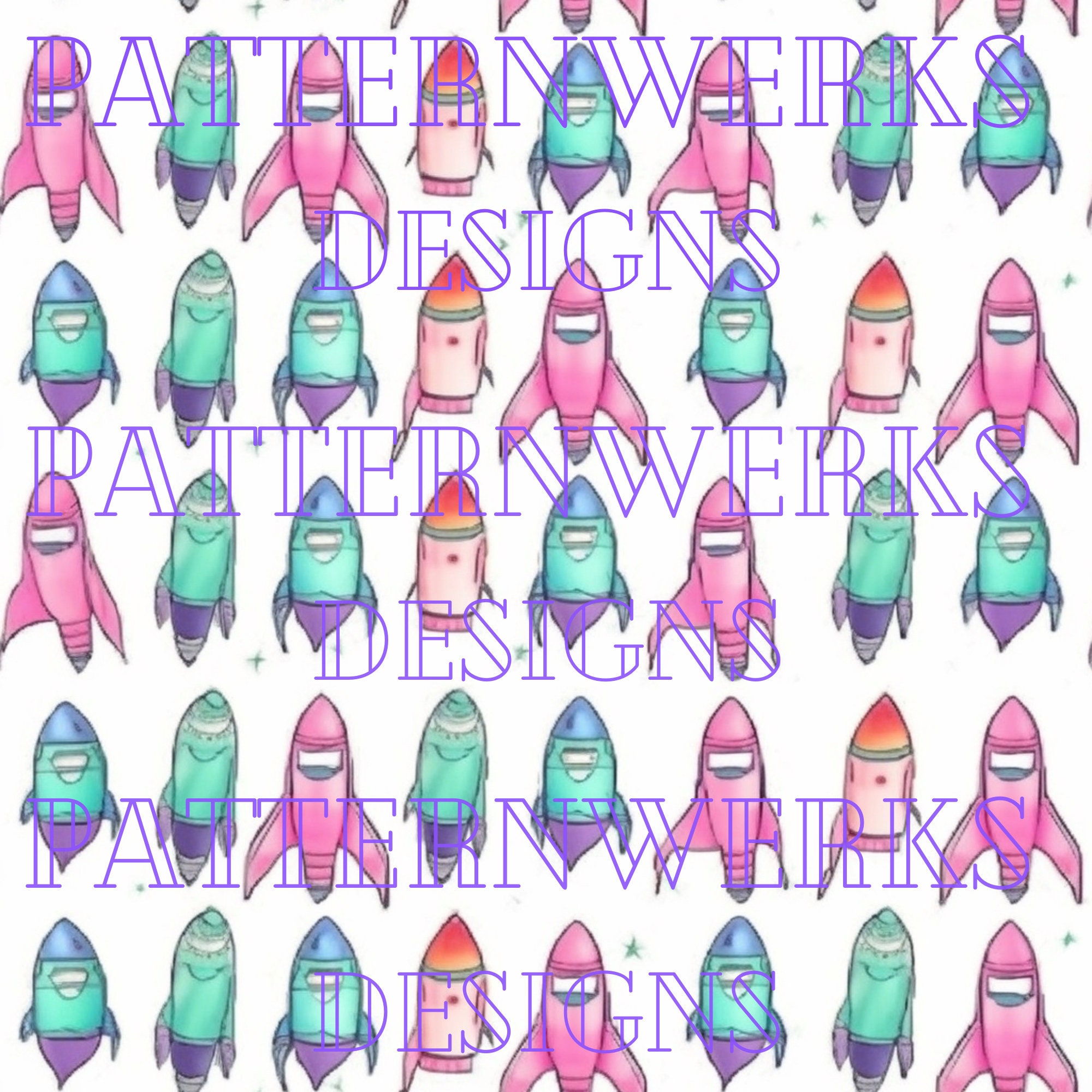 Rocket Ship Digital Paper -- Seamless Pattern -- Space Backgrounds ...