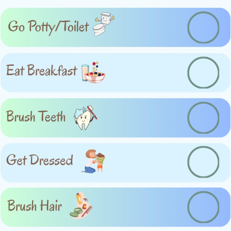 Kids Morning Routine Chart | Printable | Toddler Daily Checklist ...