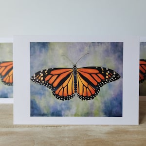 carte de voeux imprimée beaux-arts | carte de correspondance vierge | Oeuvres d'art originales | Papillon | Insecte | Pour toutes les occasions | Anniversaire, merci et plus