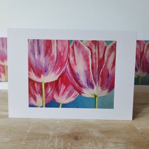 Fine Art Print Greeting Card | Blank Note Card | Original Art | Tulip Flower | For Any Occasion | Birthdays, Thank You and More