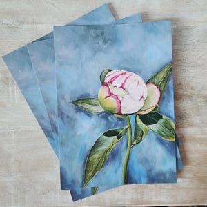 Fine Art Print Postcard | Note Card | Peony Bud | Floral | Original Art | For Any Occasion | Wall Gallery