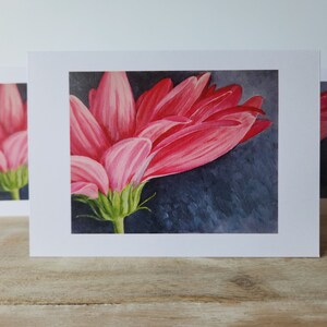 carte de voeux imprimée beaux-arts | carte de correspondance vierge | Originale | Marguerite | Conception florale | Pour toutes les occasions | Anniversaire, merci et plus