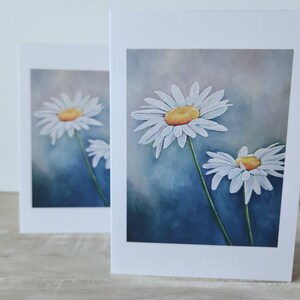 Carte de voeux artistique - Anniversaire - Anniversaire - Carte vierge - Fleur - Art floral - Marguerite