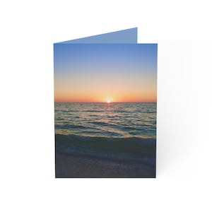 Wenskaarten strandzonsondergang - Troostende kaart voor iemand, condoleancekaarten, kaart Thinking of You, kaarten strandliefhebber, condoleancekaarten
