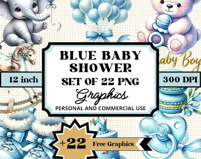 Baby Shower Clipart | Gender Neutral Baby Graphics - Elephant, Bear ...