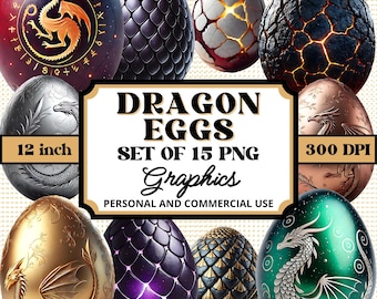 Dragon Egg PNG Set, 3D Fantasy Eggs, Gamer Graphics (Digital Download)