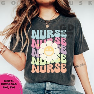 Retro Nurse png | Nurse svg, Retro svg, Nursing png, Nursing svg, RN png, RN svg, Healthcare svg, Registered Nurse png, Groovy flower svg