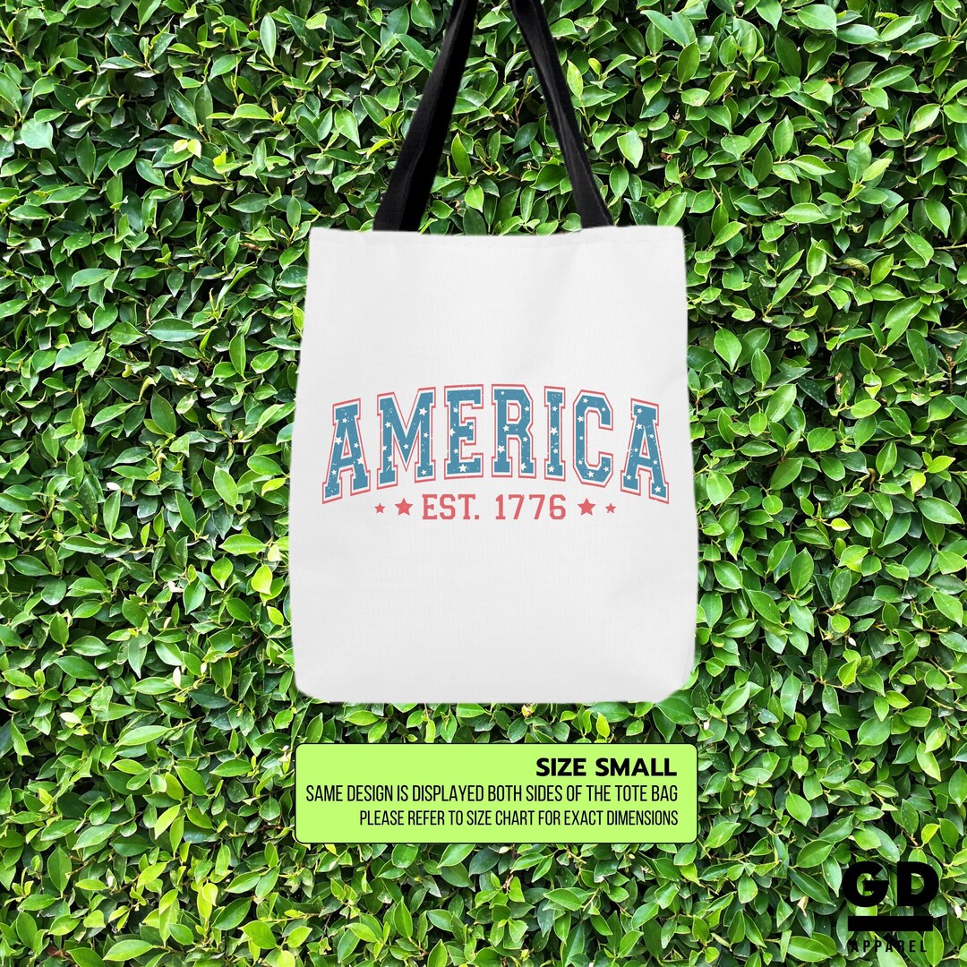 Retro America Tote Bag 4th of July Totebag, USA Tote, Summer Tote Bag, 4th of July Gift