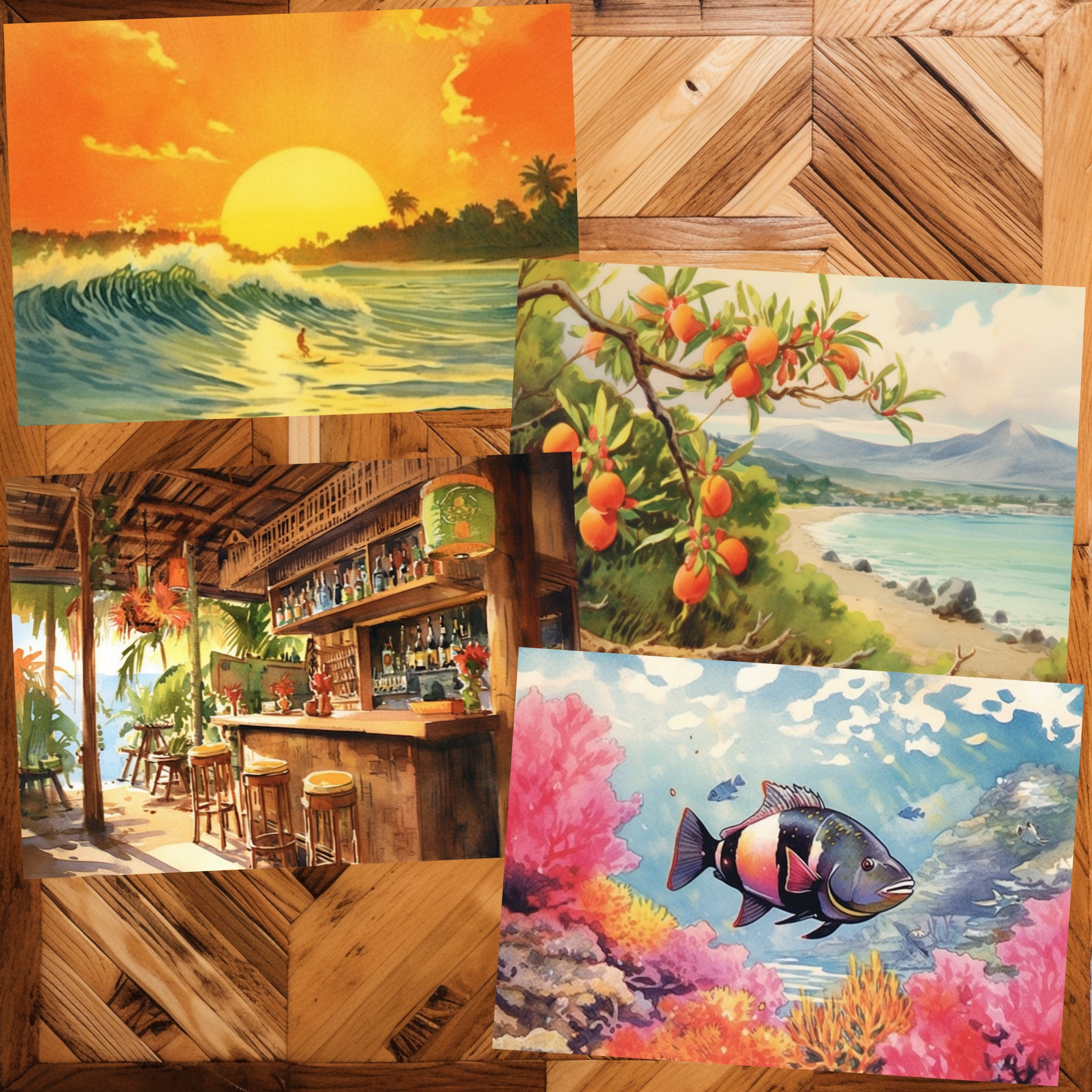 Vintage Hawaiian Postcards, Hawaii Postcards, Tropical Postcards ...