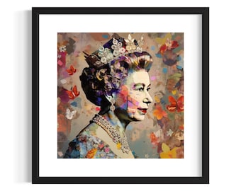 Queen Elizabeth II Art Print Signed and numbered print, Limited run of 10 prints.