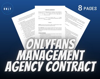 Onlyfans Agency Contract Management Agency Model Contract - Etsy