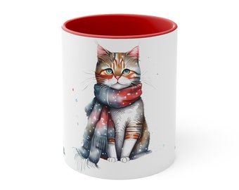 Seasonal Graphic Design Winter Cat Gift for Him Gift For Her