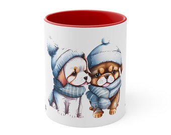 Seasonal Graphic Design Winter Dogs Gift for Him Gift For Her