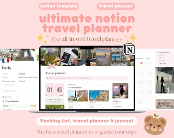 Notion Travel Planner Template | Digital Trip Organizer (Digital Download)