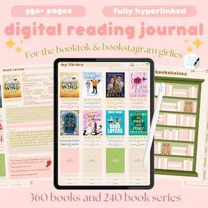 Digital Reading Journal | GoodNotes Reading Planner | Book Review | iPad Digital Library | Cute Book Journal | Booktok | Reading Tracker
