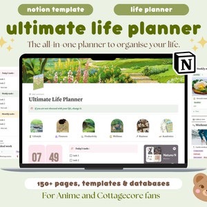 All in One Notion Template | Aesthetic Ultimate Life Planner | Cute Notion Extended Life Planner | Personal Notion Dashboard