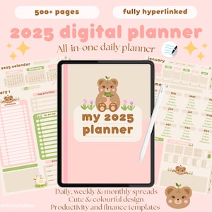 2025 Digital Planner | Daily iPad Planner | GoodNotes Portrait Planner | Weekly & Monthly Planner | Cute Digital Planner | Aesthetic Planner